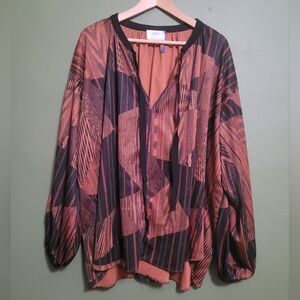 ZARA Basic Abstract Print Blouse – Size L